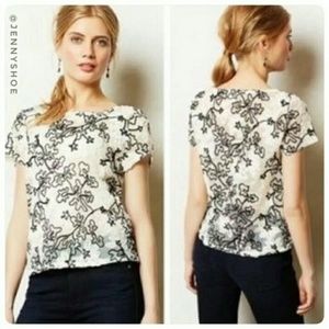 Anthropologie Sheer Ribbon Top